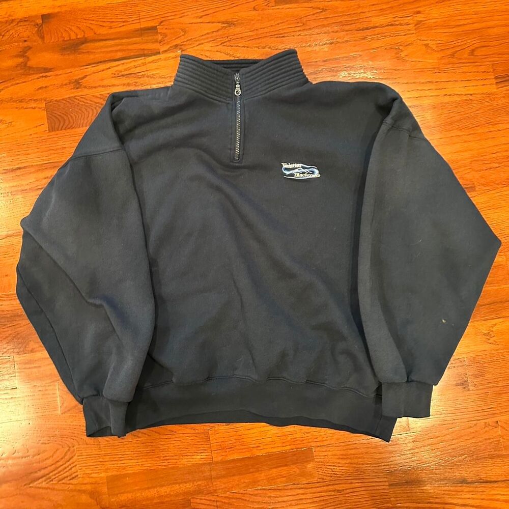 Vintage Dark Navy Westbound Quarter Zip Wide Sweatshirt